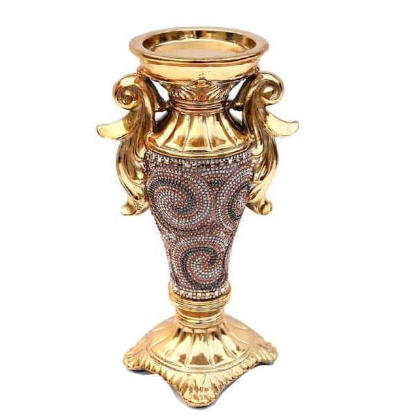 Unbranded 9.5 in. Gold Ceramic Bottle, Decorative Vase, Chrome Plated Crystal Retro Luxury Exquisite High-quality Craftsmanship