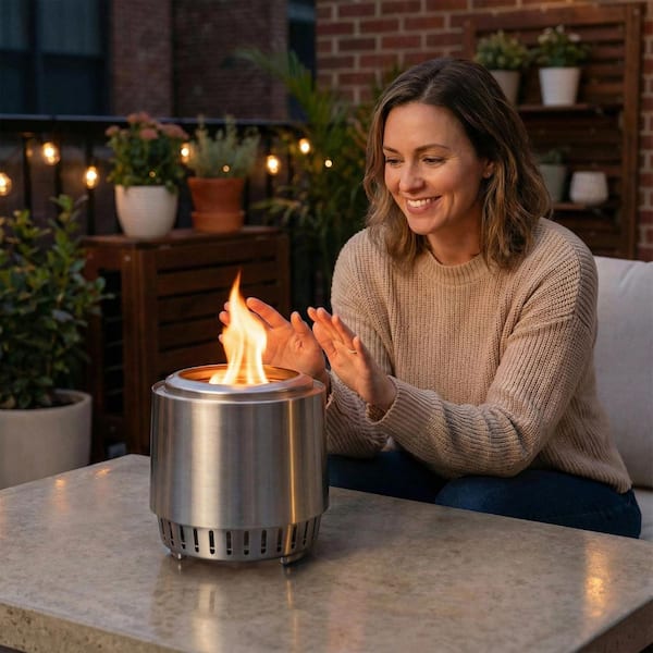 ELPOSUN 8.7in. Stainless Steel Portable Wood Burning Fire Pit