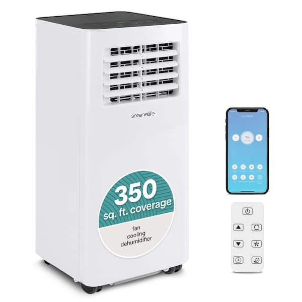 Small Portable Air Conditioner, 8,000 BTU, Built-in Dehumidifier, WiFi App plus Remote, Window Mount Kit