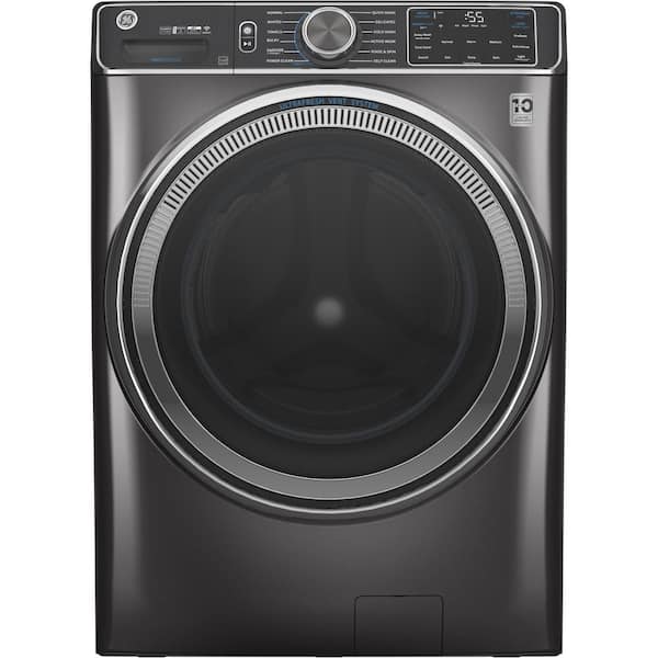 GE 5.0 cu. ft. Smart Diamond Gray Front Load Washer with OdorBlock UltraFresh Vent System with Sanitize and Allergen