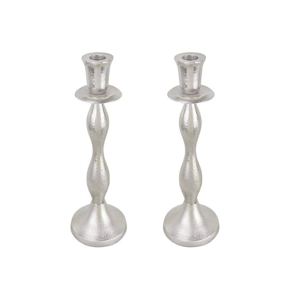 Nickel Aluminum Tabletop Candlestick Set for Christmas Decor