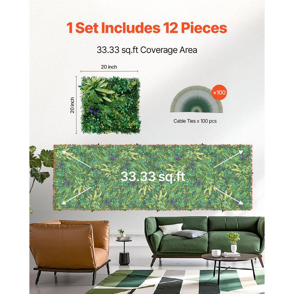 Green Plastic Ivy Outdoor Wall Hedge Panels