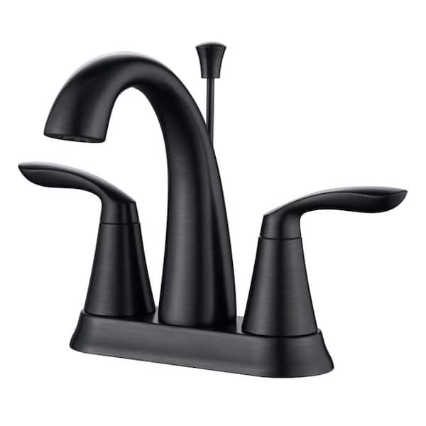 Ultra Faucets Stilleto 4 in. Centerset 2-Handle Bathroom Faucet with Drain Assembly, 1.2 GPM, Rust Resist in Oil Rubbed Bronze