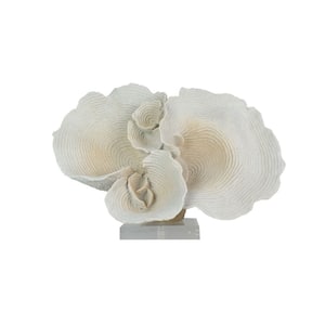 S/3 White Coral Sculpture on Glass Stand Asst 3 Styles