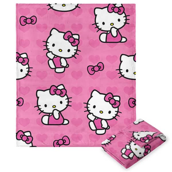 Sanrio Hello Kitty I Love Pink Silk Touch Throw Blanket 50x70 Inches