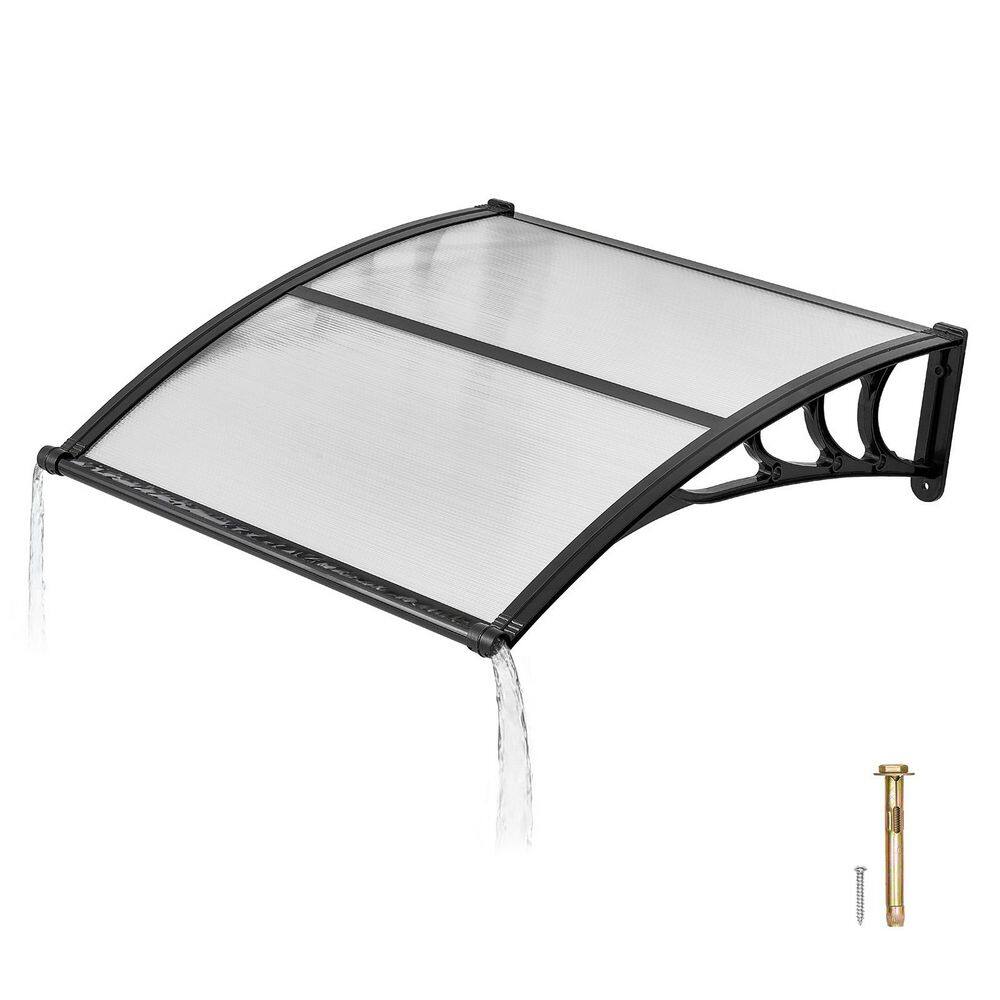 Door Entrance Awning, 38 x 40 in. Clear Polycarbonate Canopy with Drainage & ABS Bracket, Rain Snow Sun Protection price history on PriceWatchPro