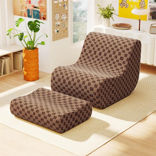 Costway Brown Polyester Medium (30-45 in. ) Bean Bag Chair with