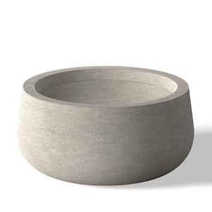 Lightweight 11.5 in. x 6 in. Light Gray Extra Large Tall Round Concrete Plant Pot/Planter for Indoor and Outdoor