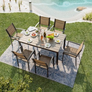 Alfresco 7-Piece Bronze Steel Outdoor Dining Set