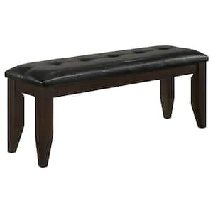 Dalila Dining Bench with Tufted Upholstered Seat Cappuccino and Black