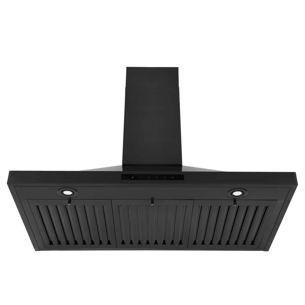 36-Inch Black Stainless Steel Convertible Wall Mount Range Hood