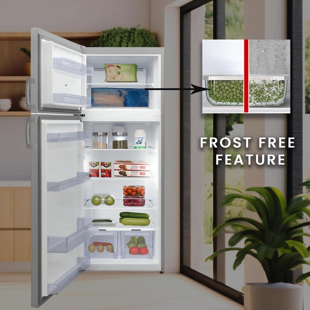 Equator Stainless Steel Energy Star Refrigerator-Freezer with Adjustable Shelves