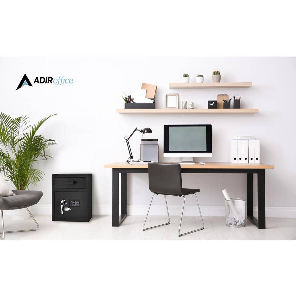 AdirOffice Black 1.1 Cu. Ft. Steel Digital Depository Safe with Keypad