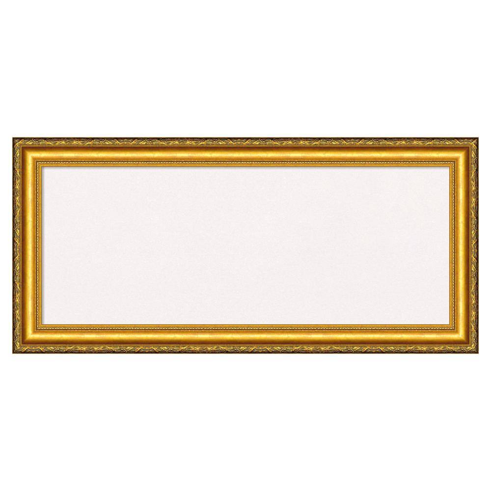 Amanti Art Colonial Embossed Gold Wood White Corkboard 34 in. x 16 in