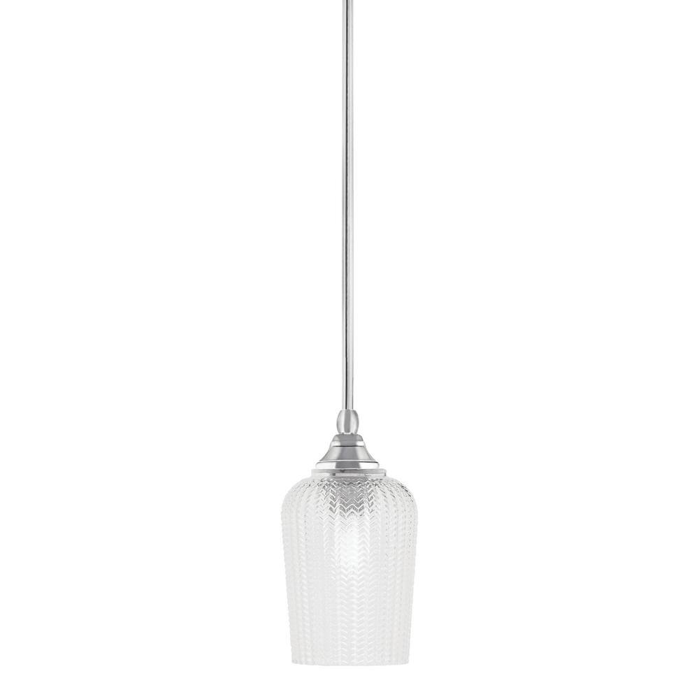 Sparta 100-Watt 1-Light Chrome Shaded Pendant Light Mini Pendant with Clear