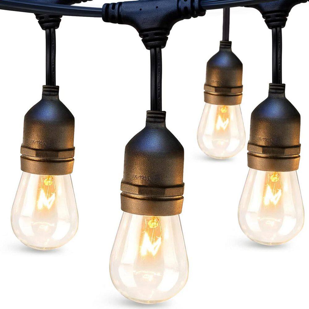 48 ft. Outdoor String Lights Weatherproof Strand 18 Vintage Edison Bulbs 15 Hanging Sockets ETL Listed for Patio Garden price history on PriceWatchPro