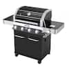 Monument Grills 4-Burner Propane Gas Grill in Black with ClearView Lid ...