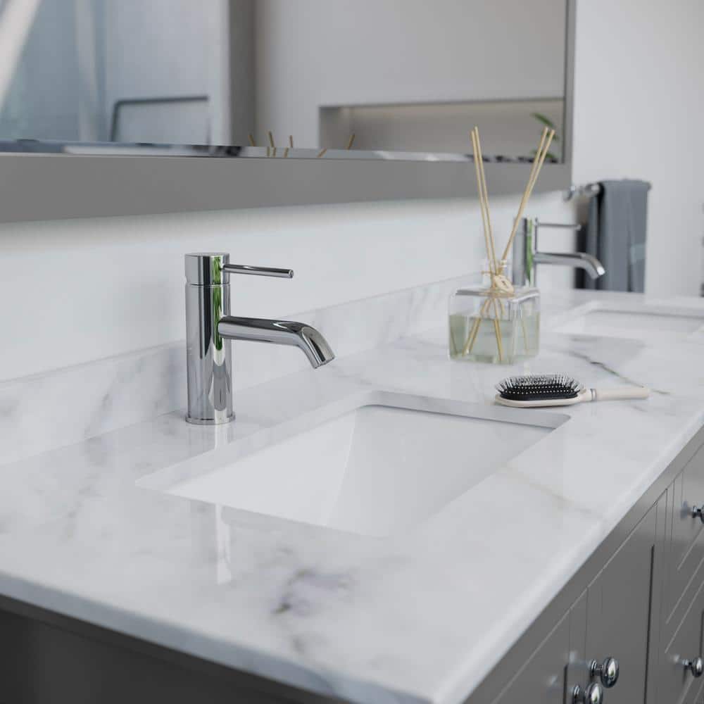 Avery 72" Dark Gray Double Bathroom Vanity with Marble Countertop