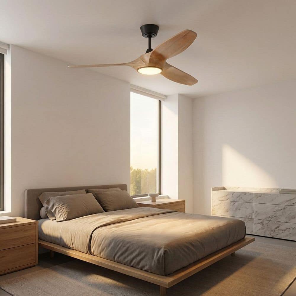 Selen 60 in. Midnight Black/Natural Honey Downrod Mount Standard Indoor/Outdoor Smart LED Ceiling Fan with Remote price history on PriceWatchPro