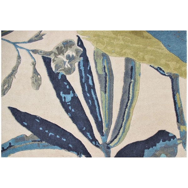 Reva Greige 5 ft. Round Bohemian Hand-Tufted Wool Area Rug