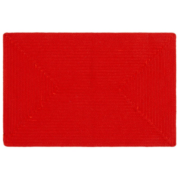 Braided Rust 2 ft. x 3 ft. Machine Washable Solid Color Gradient Area Rug