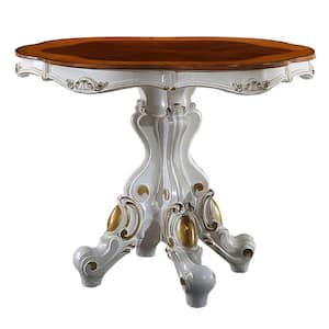 Picardy 48 in. Round Antique Pearl and Cherry Oak Wood with Wood Frame Seats 4-Capacity