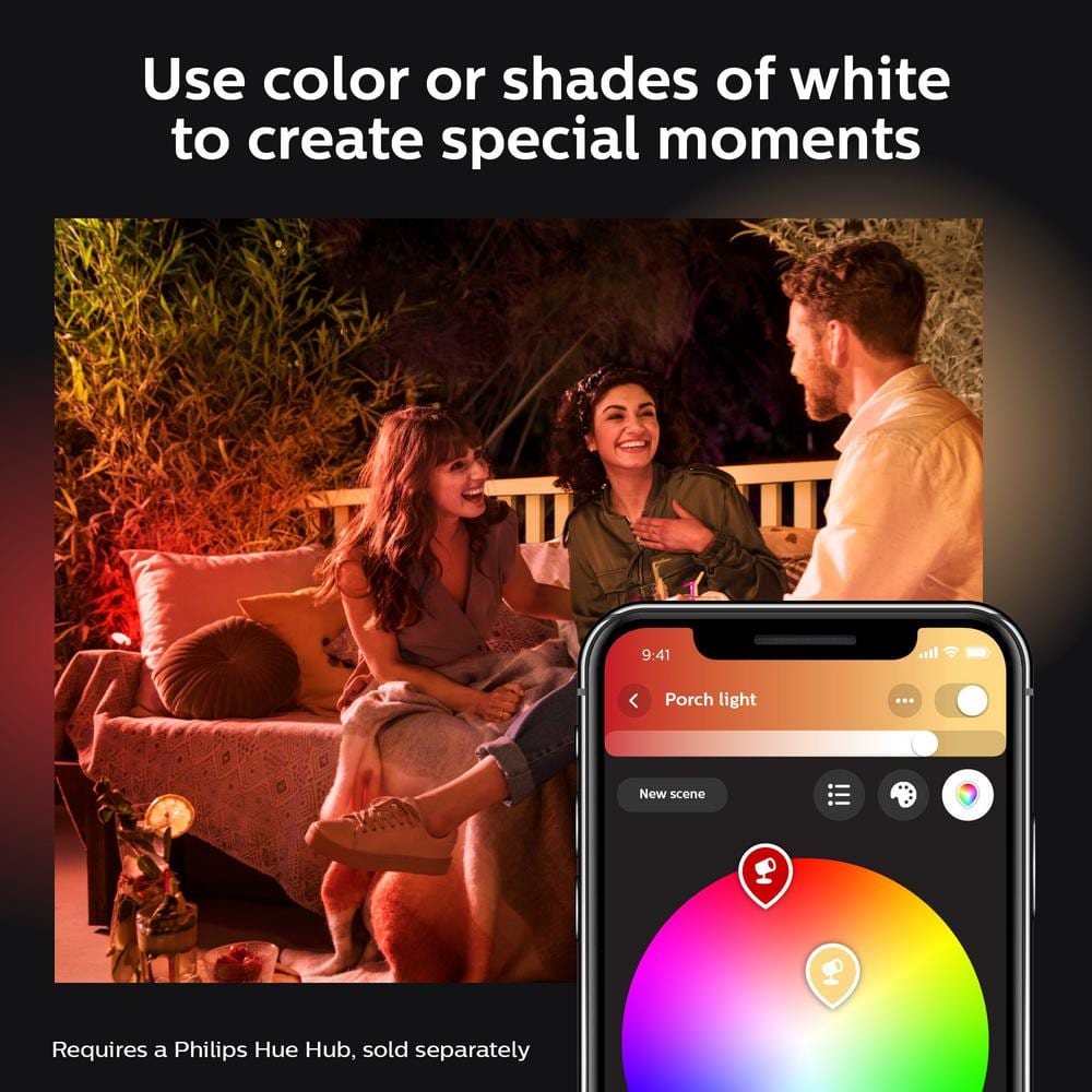 Philips Hue Black Matte Chrome Outdoor LED Smart Spot Light