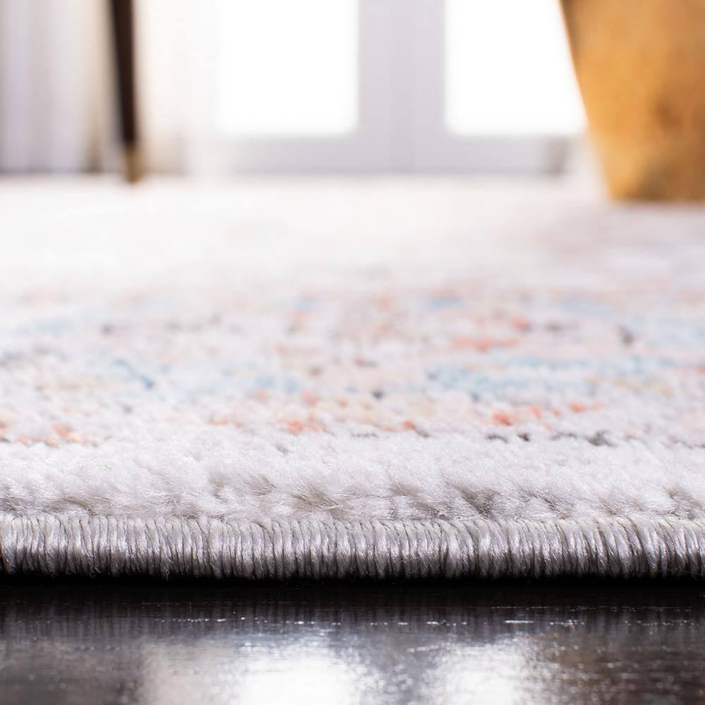 Dreamy Abstract Blue and Grey 8' x 10' Synthetic Area Rug