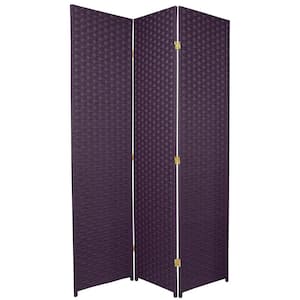 6 ft. Deep Purple 3-Panel Room Divider