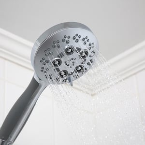 Rio 5-Spray Patterns with 2.0 GPM 4.5 in. Wall Mount Handheld Shower Head in Matte Black