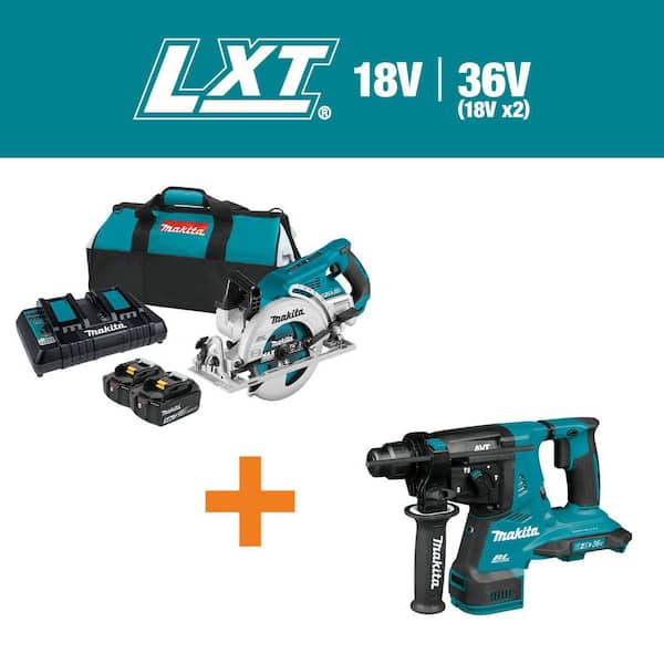 18V X2 LXT 5. 0Ah (36V) Brushless Rear Handle 7-1/4 in. Circ Saw Kit with bonus 18V X2 LXT 36V Brushless Roto Hammer