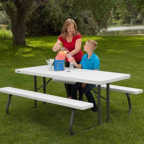 Lifetime 57 in. x 72 in. Folding Picnic Table 80215 - The Home Depot