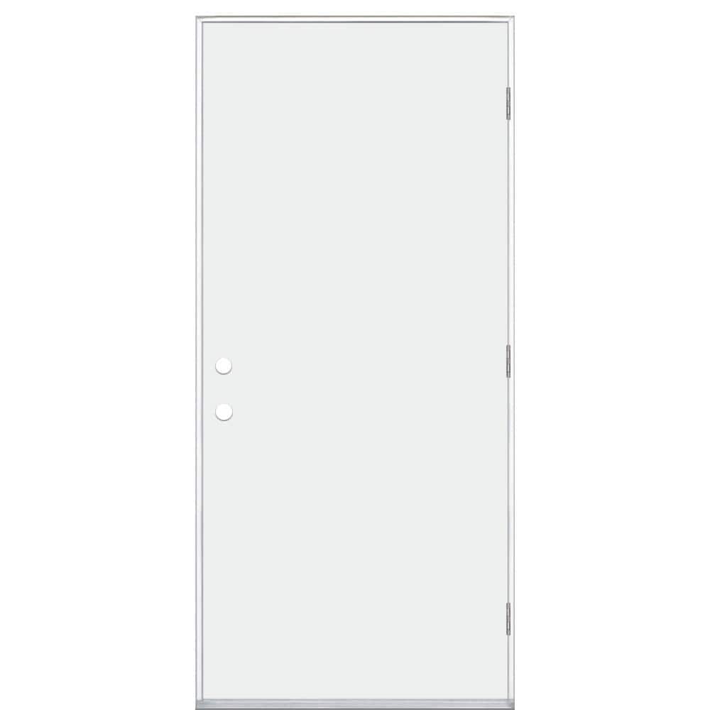Masonite 30 in. x 80 in. Premium Flush Left Hand/Outswing Primed