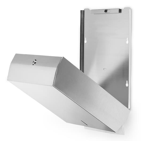 Alpine Industries 480-2PK Stainless Steel Brushed C-Fold/Multi-Fold Paper Towel Dispenser (2-Pack) - 3