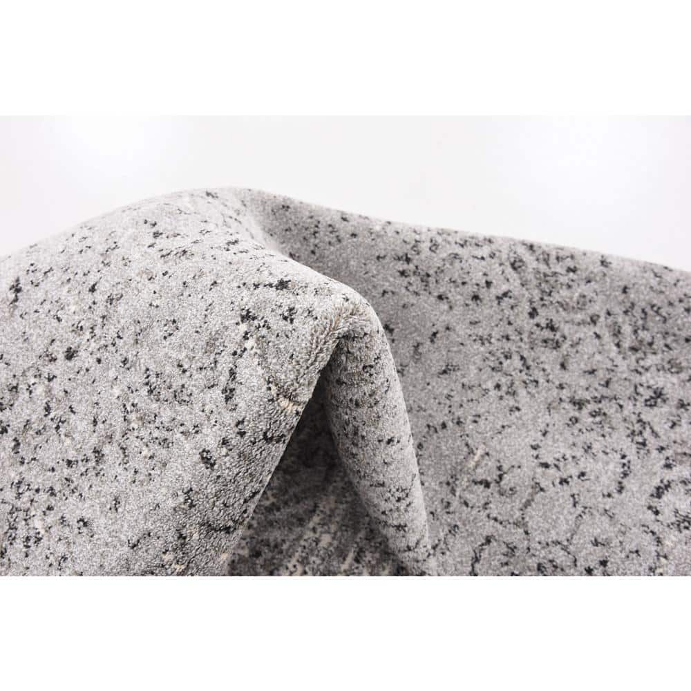 Gray Tufted Reversible Rectangular Washable Area Rug 8' x 11'