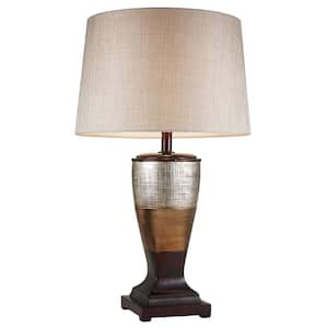 30 in. Brown Standard Light Bulb Urn Bedside Table Lamp