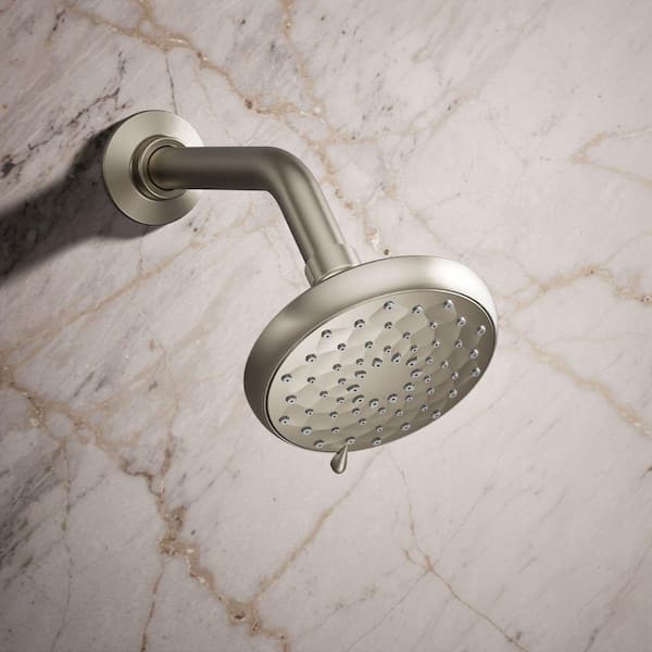 Awaken B110 3-Spray Patterns 2.5 GPM 4.625 in. Wall Mount Fixed Shower Head in Vibrant Brushed Nickel