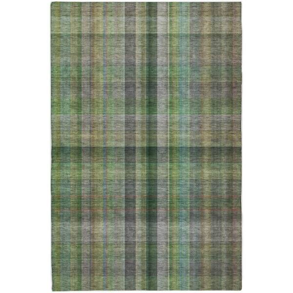Dream Shag Premium Machine Washable Abstract ADS548 Green 8 ft. x 10 ft. Area Rug