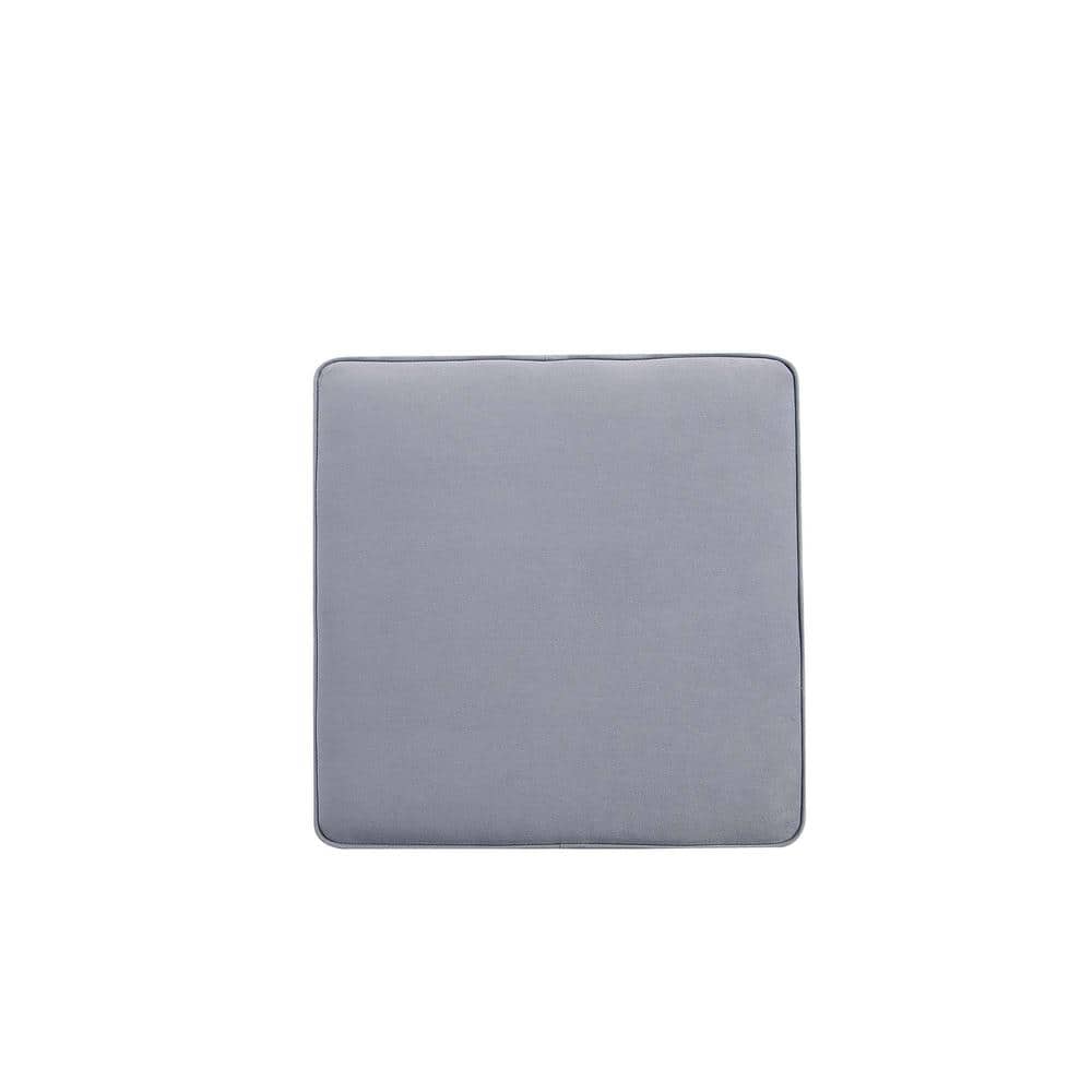 Abigail Gray Velvet Upholstered X-Base Ottoman