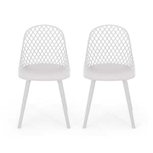 Lily White Plastic Outdoor Dining Chair (2-Pack)