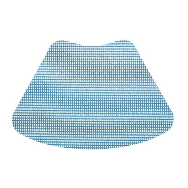 Kraftware Fishnet 19 in. x 13 in. Niagara Blue PVC Covered Jute Wedge Placemat (Set of 6)