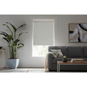 Cut to Size Cream Cordless Blackout Vinyl Roller Shade 37.25 in. W x 78 in. L