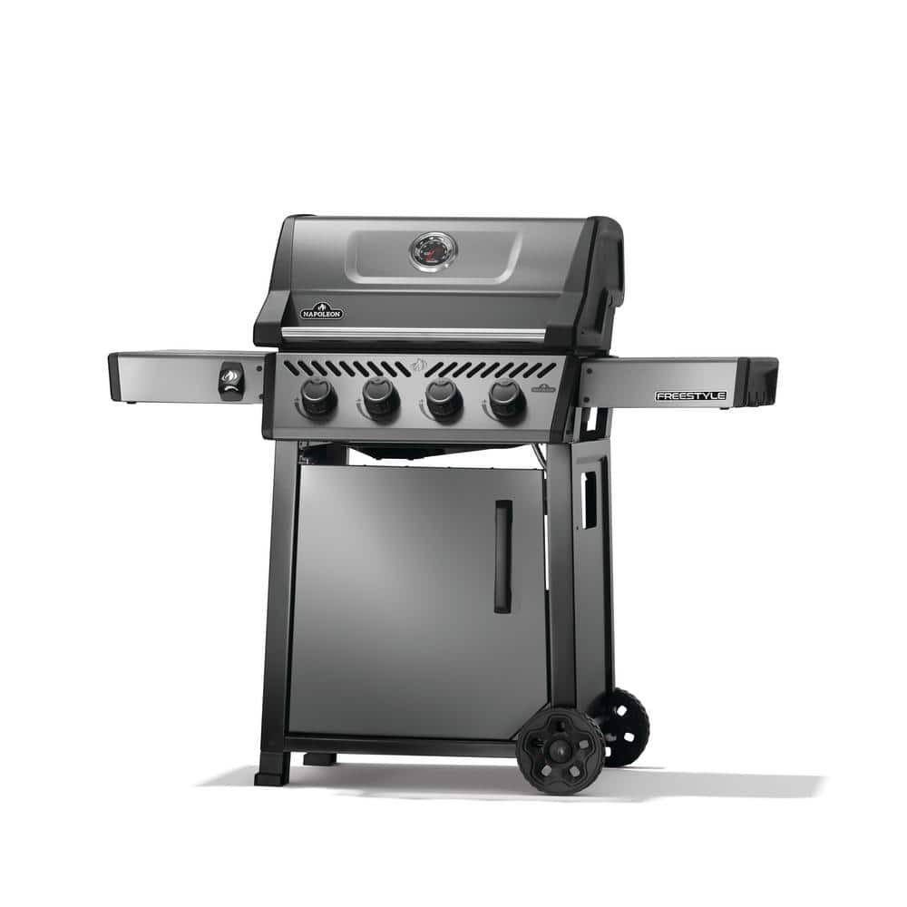 Graphite Grey Stainless Steel Propane Gas Grill with 4 Burners