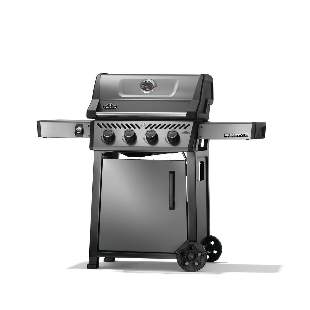 Graphite Grey Stainless Steel Propane Gas Grill with 4 Burners