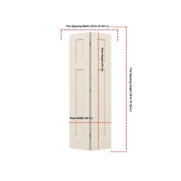 JELD-WEN 30 in. x 80 in. 3 Panel Smooth Craftsman Hollow Core