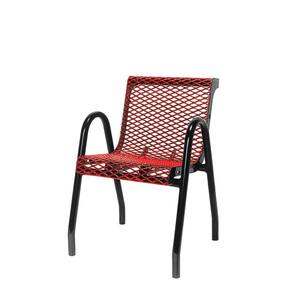 18 in. Diamond Red Portable Commercial Park Contour Food Court Chair