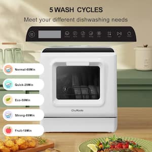 Portable Dishwasher Countertop, 5 Washing Programs, Leak Proof, Compact Dishwasher with 5L Water Tank for Apartments