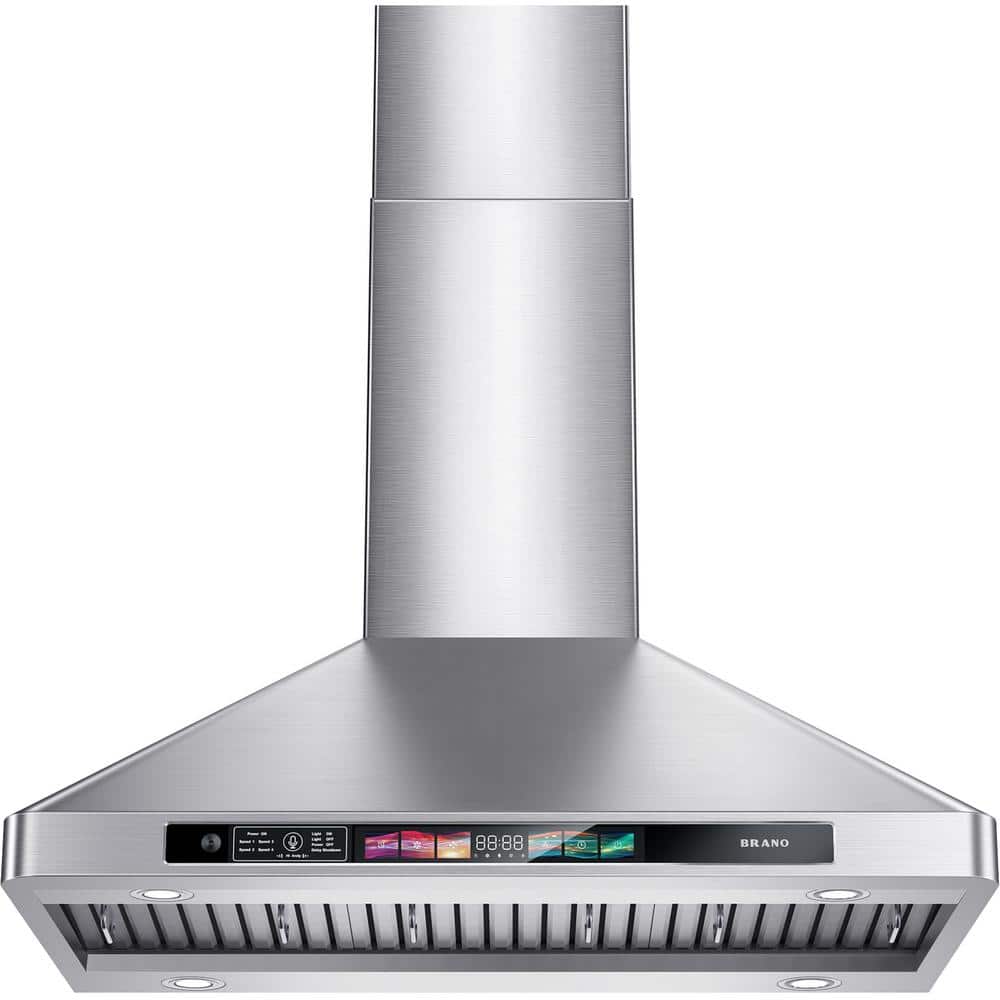 30 in. Convertible Wall Mounted Range Hood in Stainless Steel with Voice/Gesture/Touch Control, 4 x LED Light, 900 CFM