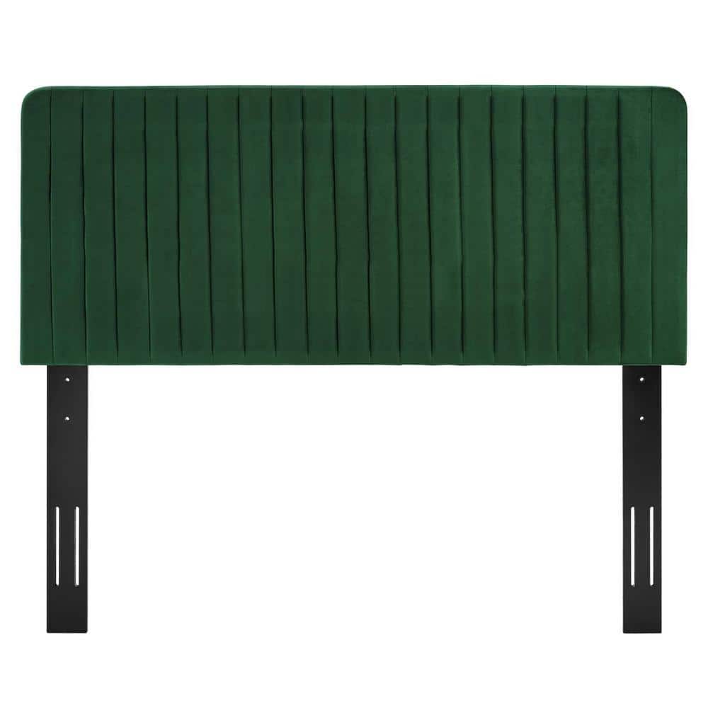 Emerald Velvet Twin Channel Tufted Upholstered Headboard
