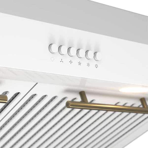 White Stainless Steel 30" Under Cabinet Range Hood with LED Lights